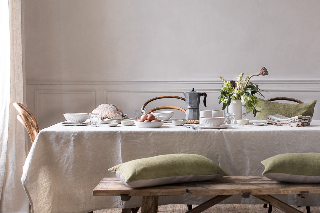 breakfast table setting for simple slow living 