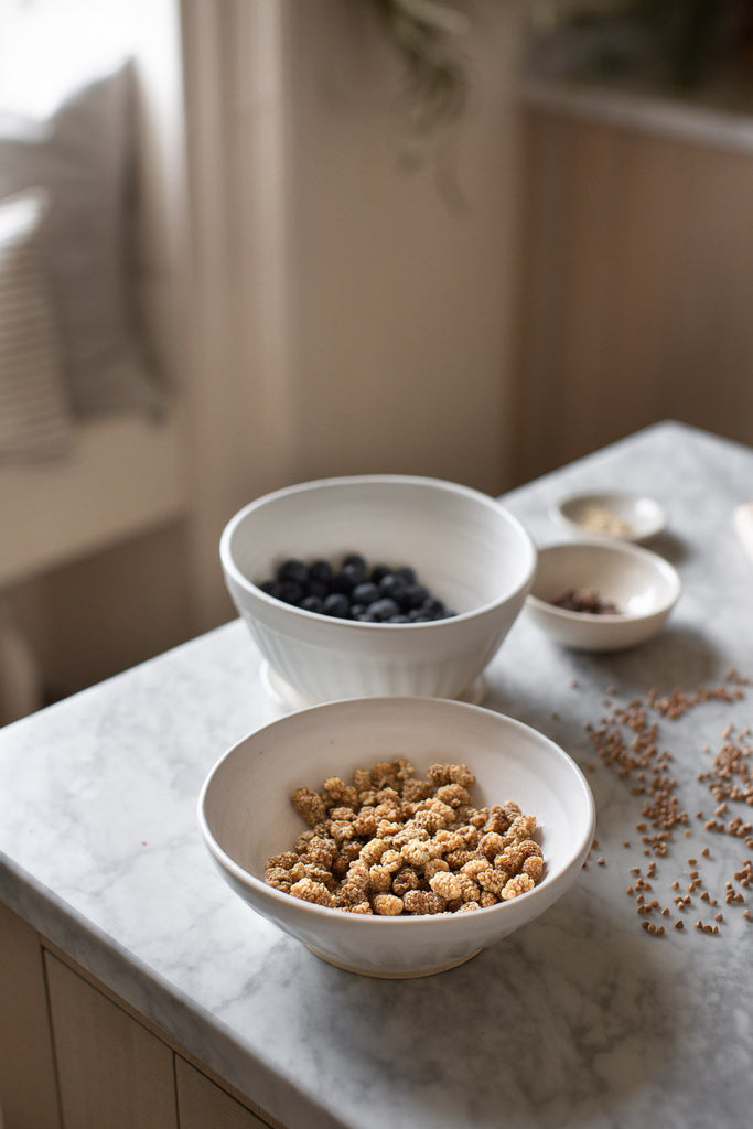 handmade fluted berry washing bowl 