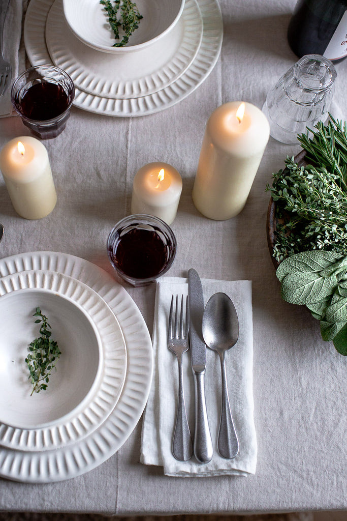 handmade fluted dinner plates