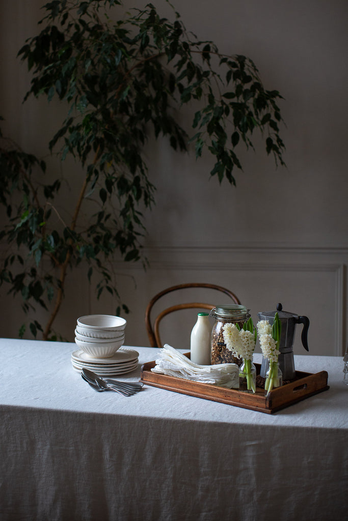 handmade fluted ceramic plates and bowls