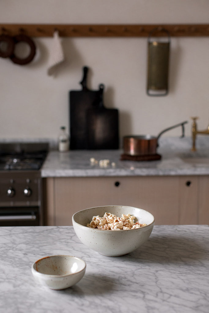 handmade ceramic popcorn bowl