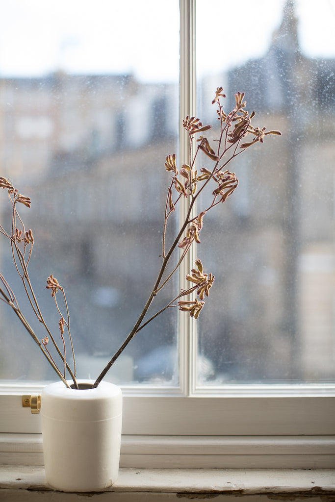 handmade matte white single bud vase