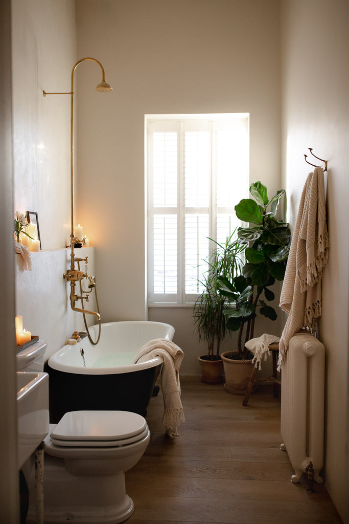 natural bathroom with plants