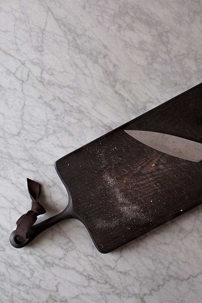 Black wood handmade cutting board 