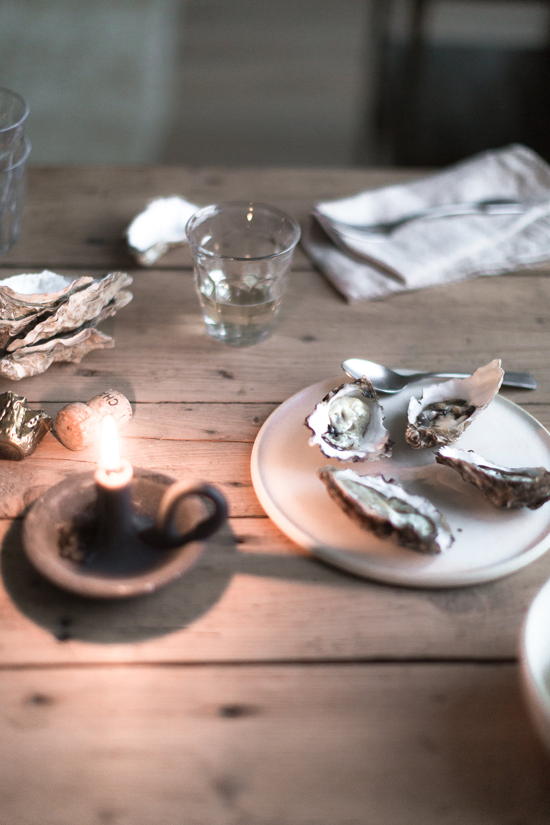 candle light and oysters