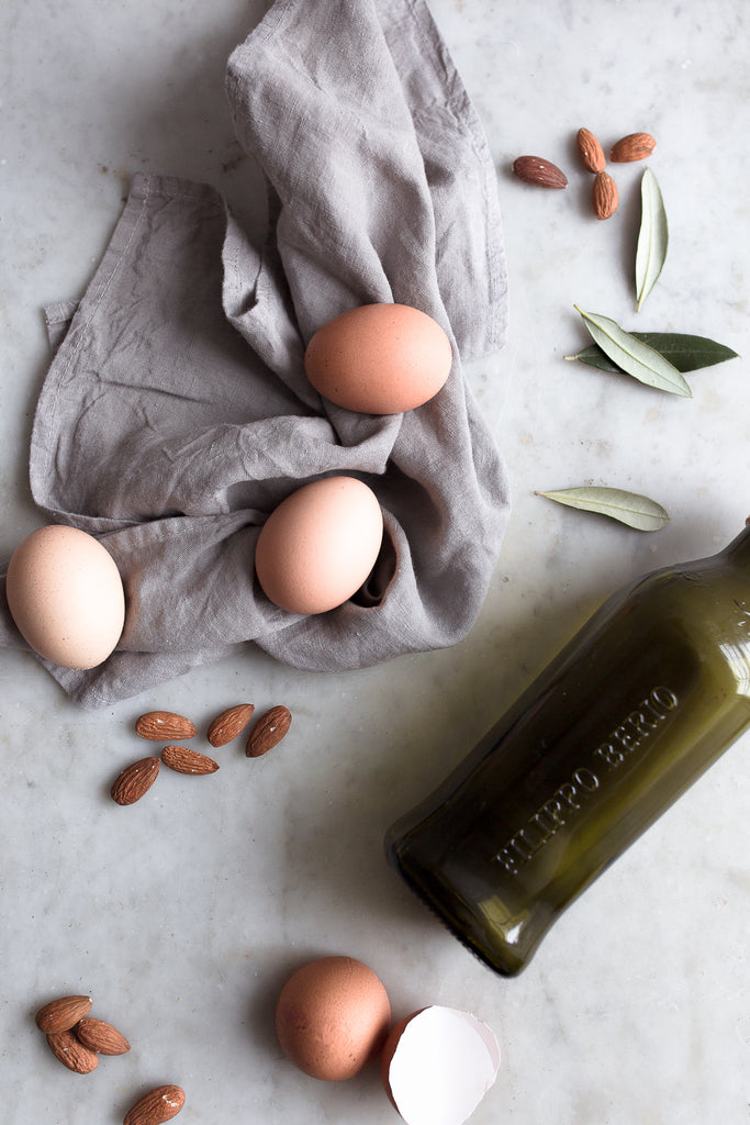 Slow living botanical dyed linen napkins 