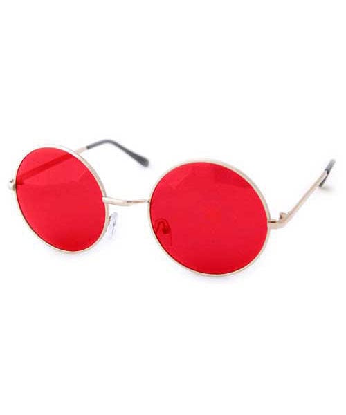 Shop WONDERLAND red/gold round sunglasses for women | Giant Vintage ...