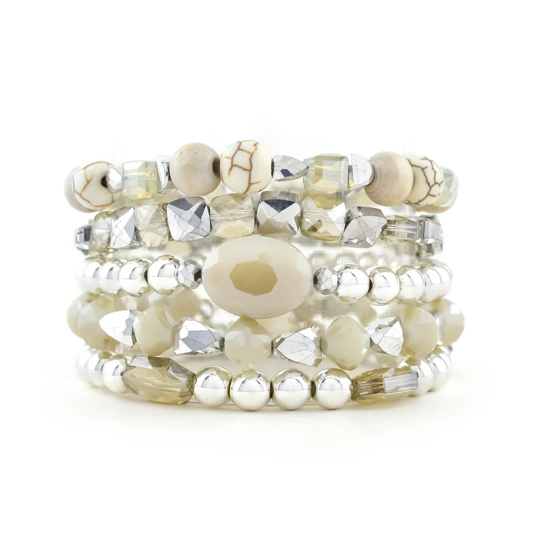 Marble Stretchy Stacked Bracelets