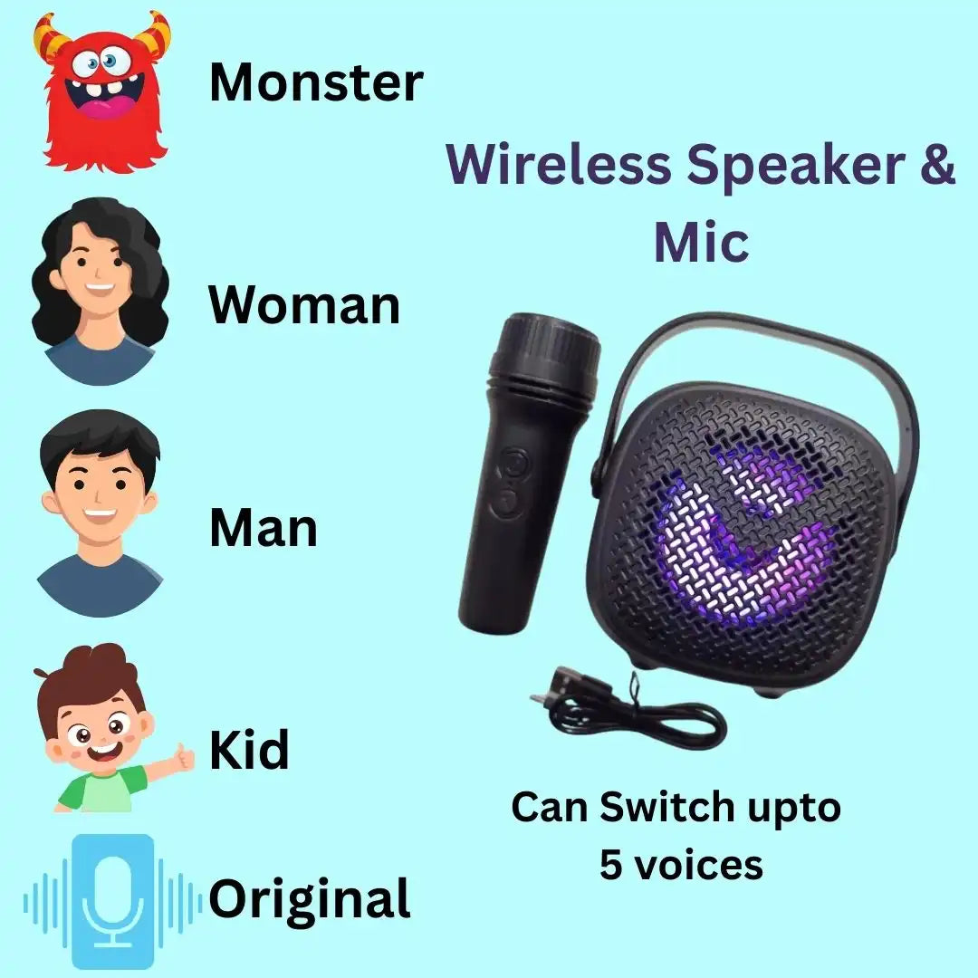Magic mic voice changer toy for kids with music and lights