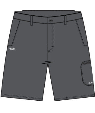 Huk Men's Next Level 7 Black XX-Large Performance Fishing Shorts 