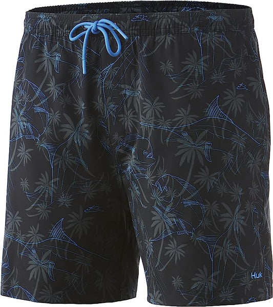 Huk Men's Ocean Palm Boxer Brief S Volcanic Ash