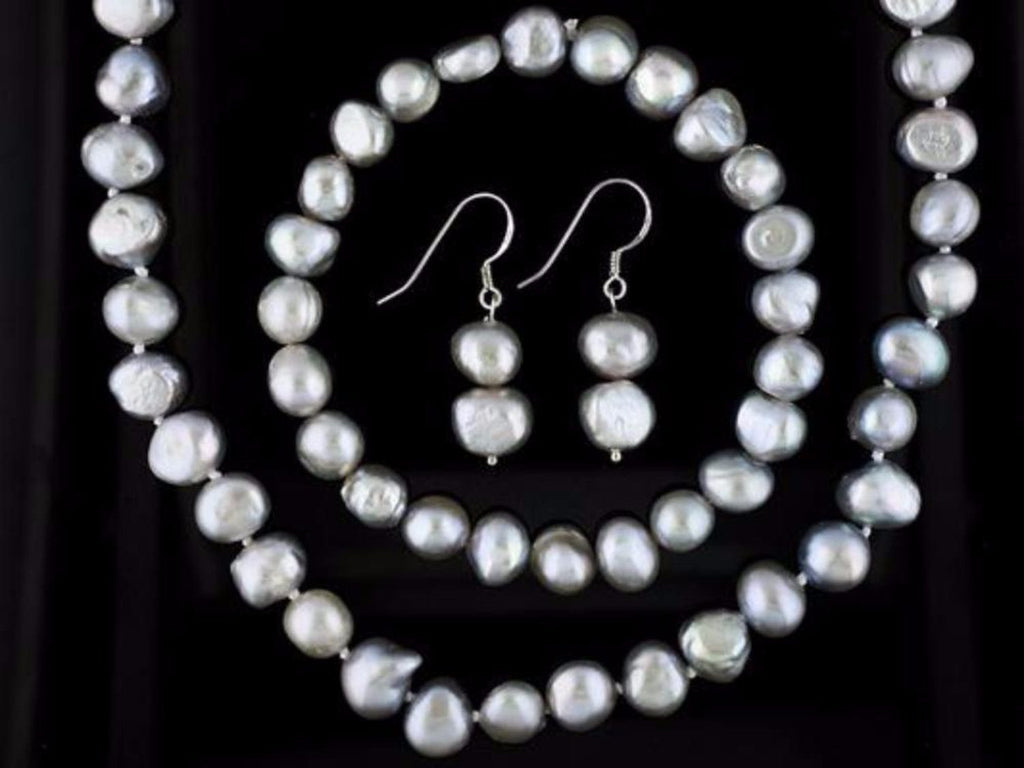 black pearl necklace set