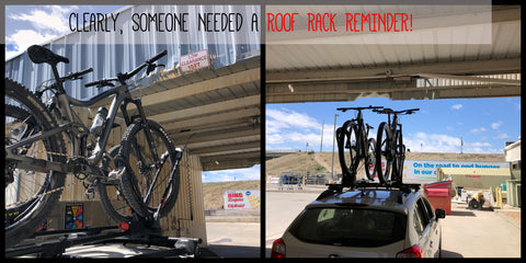 low clearance bike and gear rack reminder to avoid smashing results