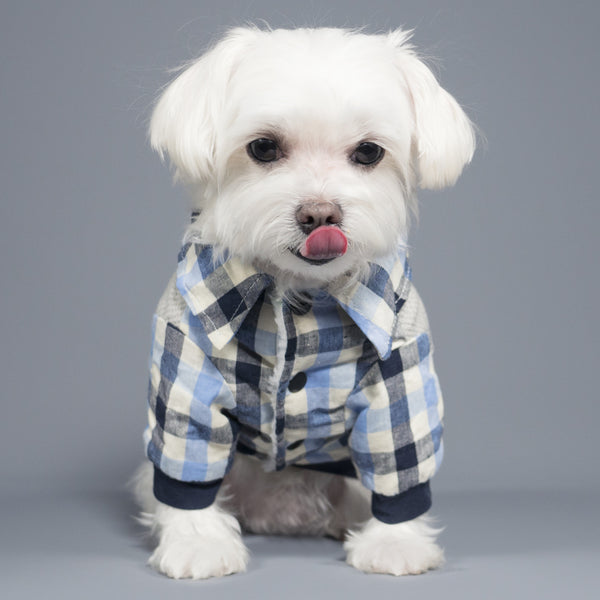 Chill Pups Preppy Dog Vest Grey and Blue Plaid with Bow Tie for Dogs by ...