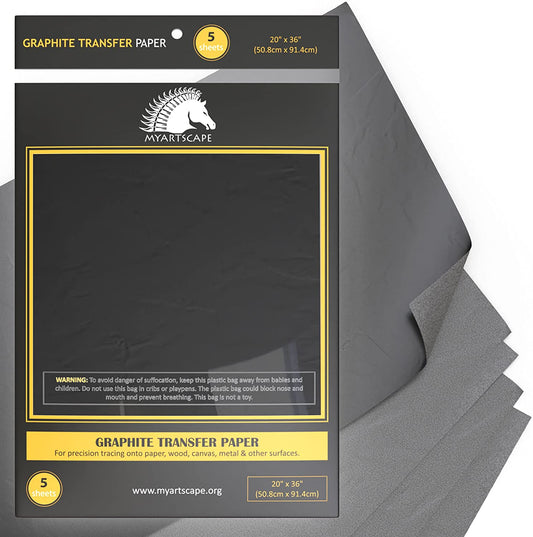 Graphite Transfer Paper, 9 x 13 - 50 Sheets - Black Waxed Paper –  MyArtscape