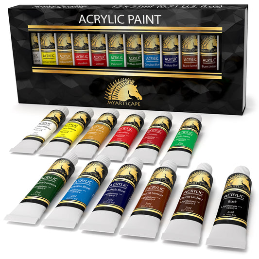 24 Color Set of Acrylic Paint in 12ml Tubes - Rich Vivid Colors for  Artists, Students, 24 Colors - 12ml Tubes - Kroger