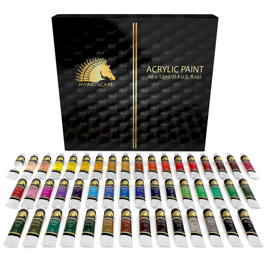 Acrylic Paint Set, 21ml Tubes - Set of 72 with 3 Paint Brushes – MyArtscape