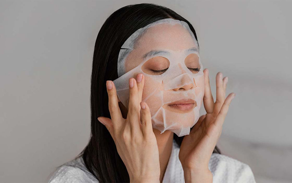 Applying Sheet Mask Facial skincare