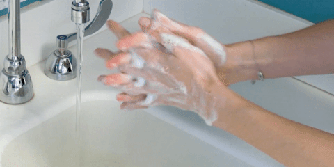 washing hand before cleansing