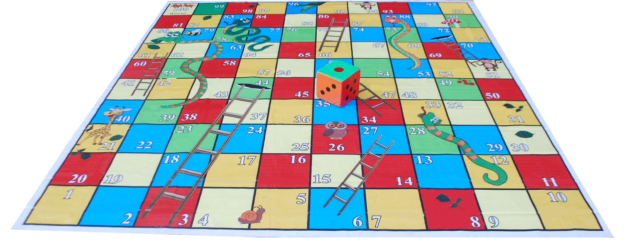 10x10 Ft Snakes Ladders Jungle Theme Floor Mat With 8 Inch