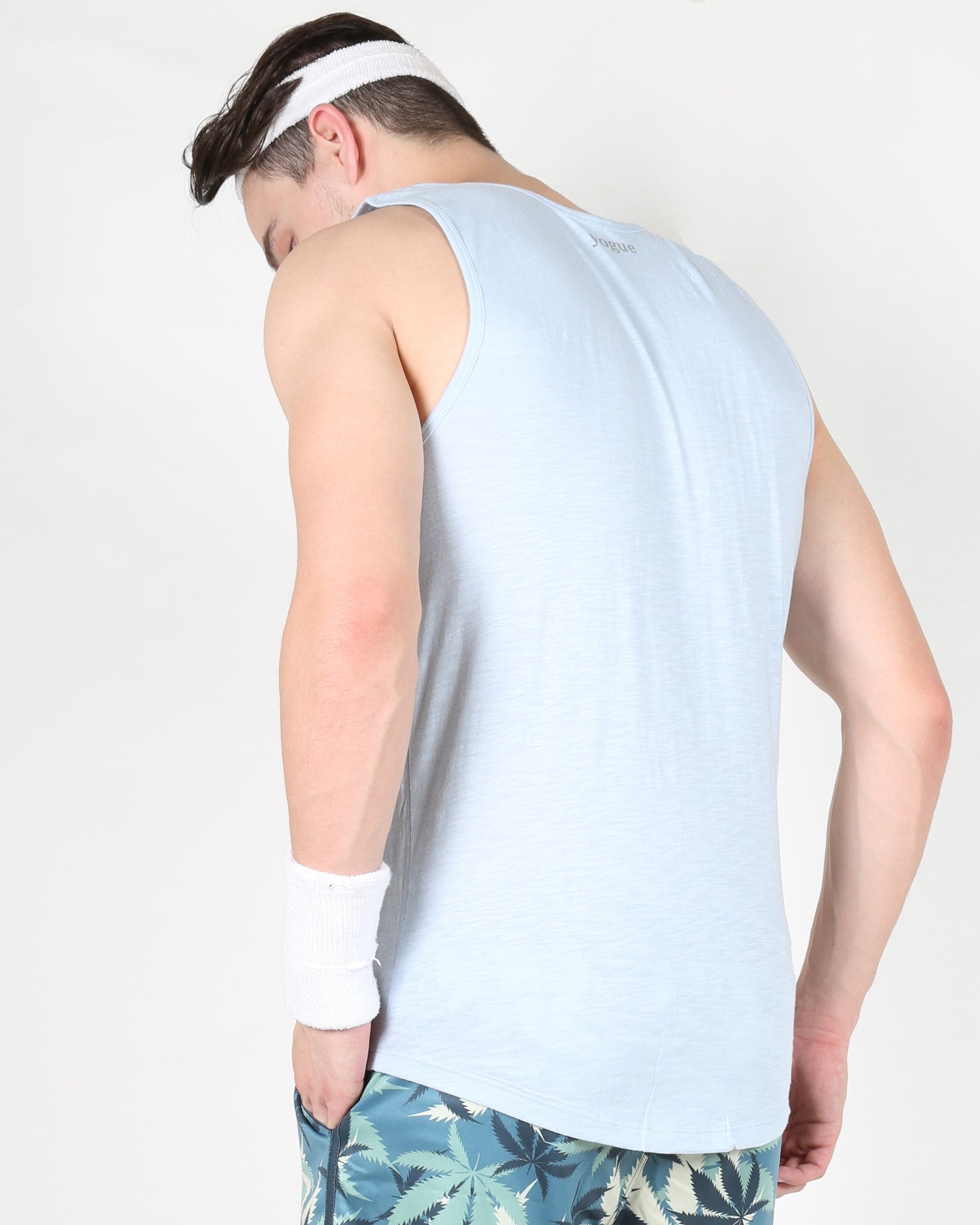 Sky Blue Sleeveless Gym Vest - Yogue Activewear