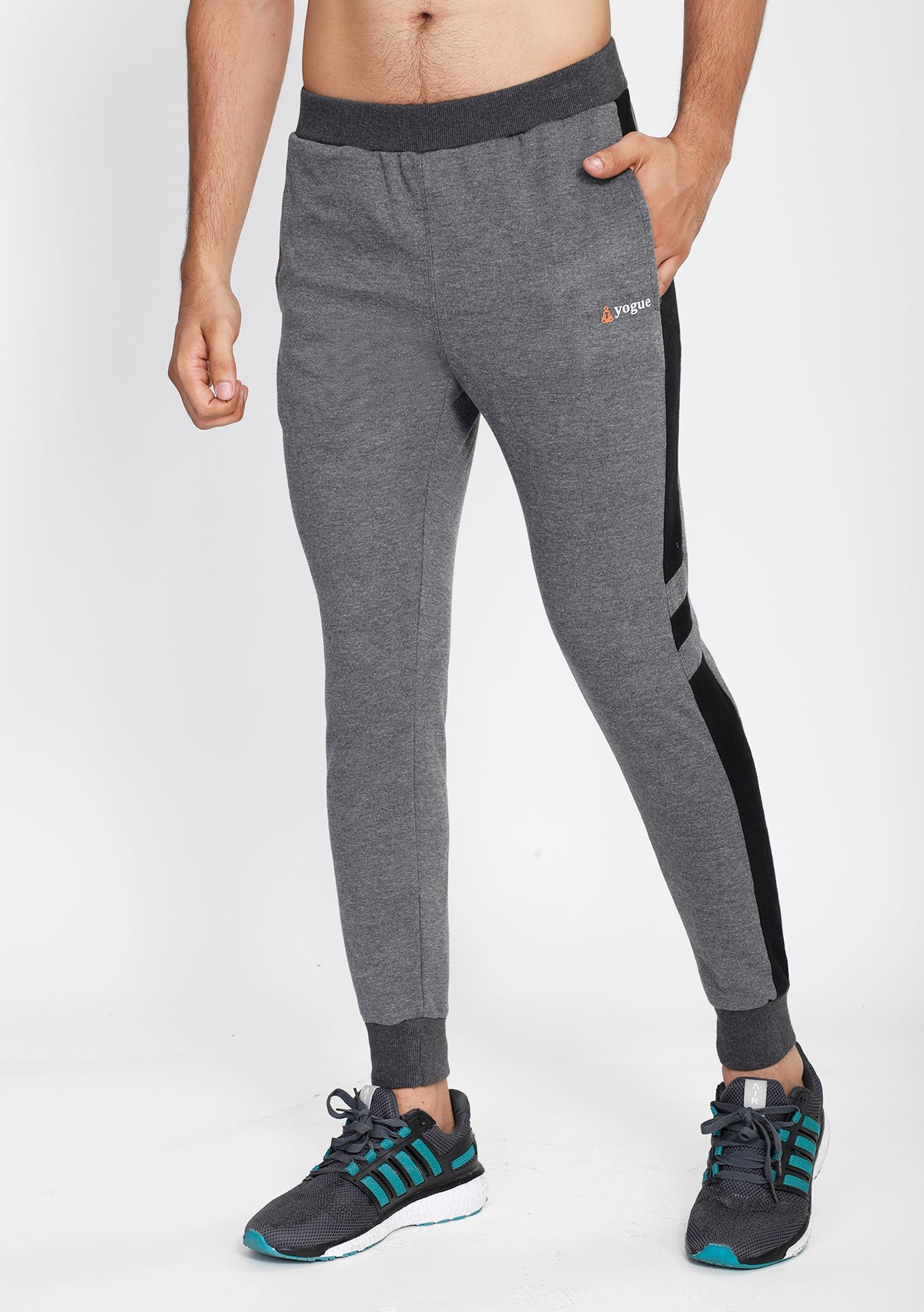Graphite Grey Hooded Tracksuit with Black Contrast - Yogue Activewear
