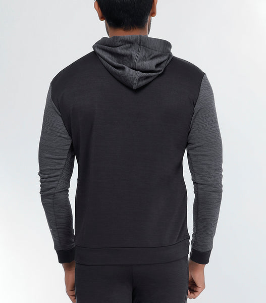 Charcoal Grey and Black Hoodie - Yogue Activewear