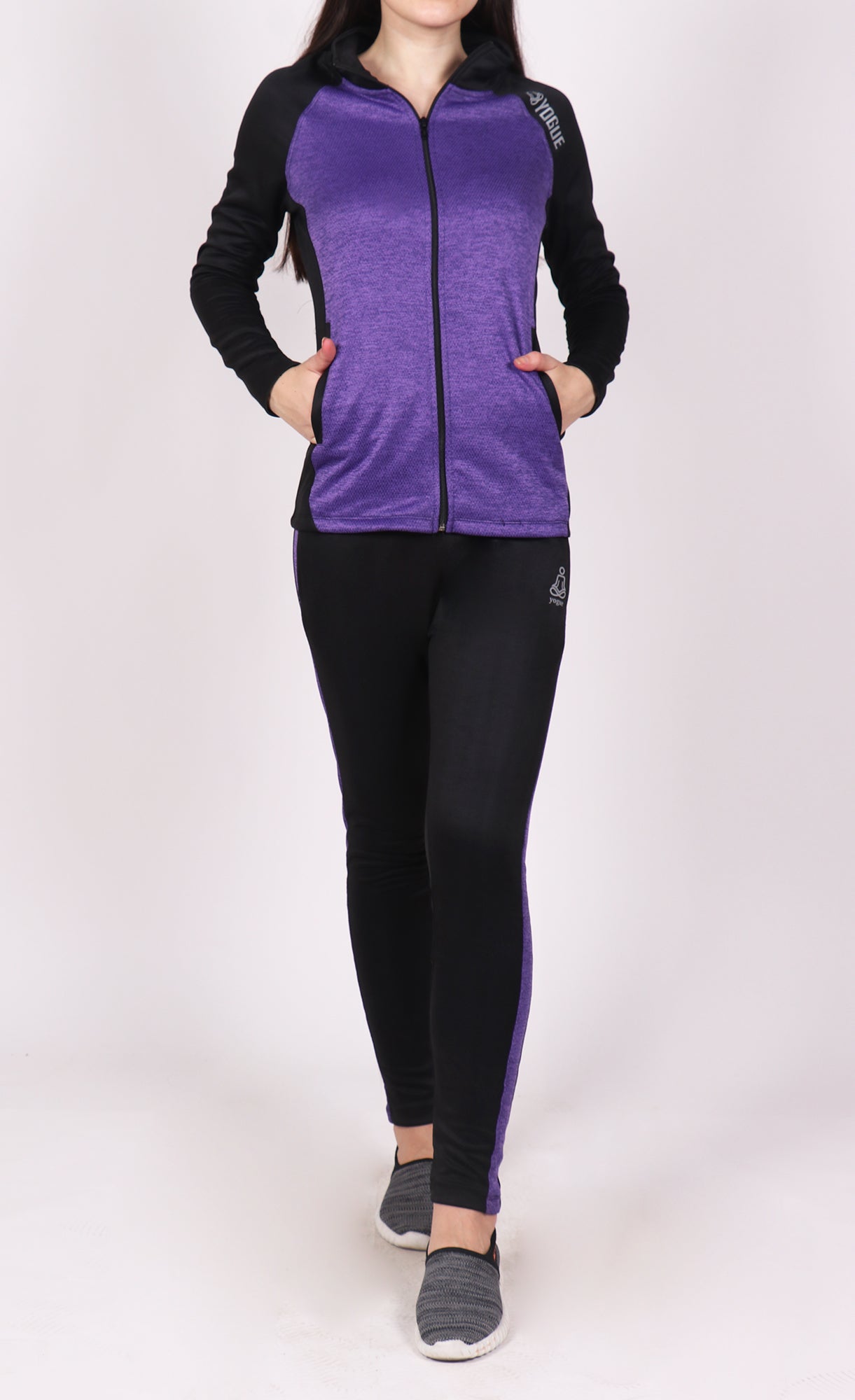 Purple and Black Tracksuit - Yogue Activewear