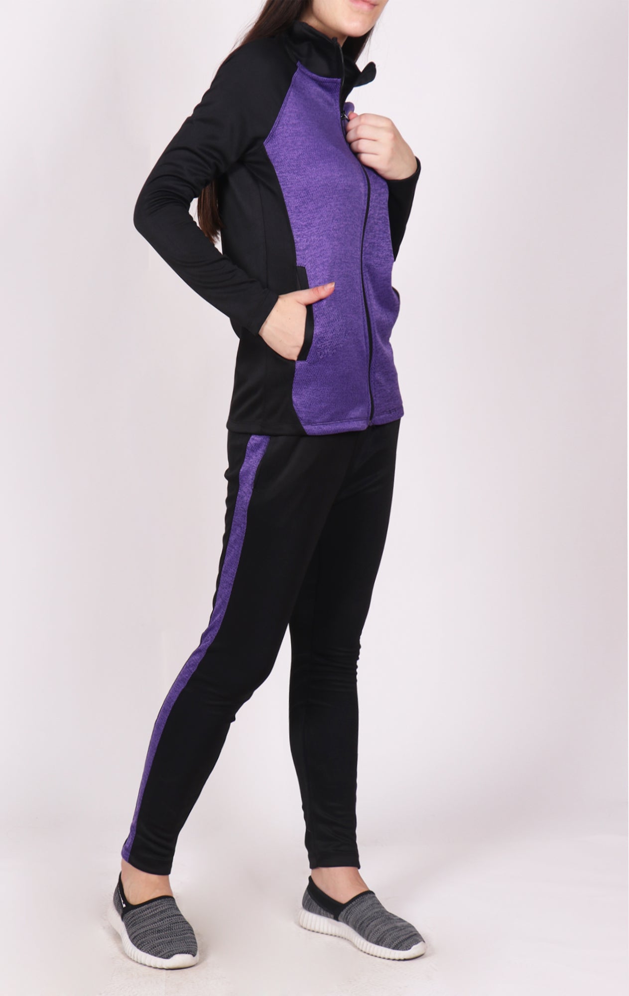 Purple and Black Tracksuit - Yogue Activewear