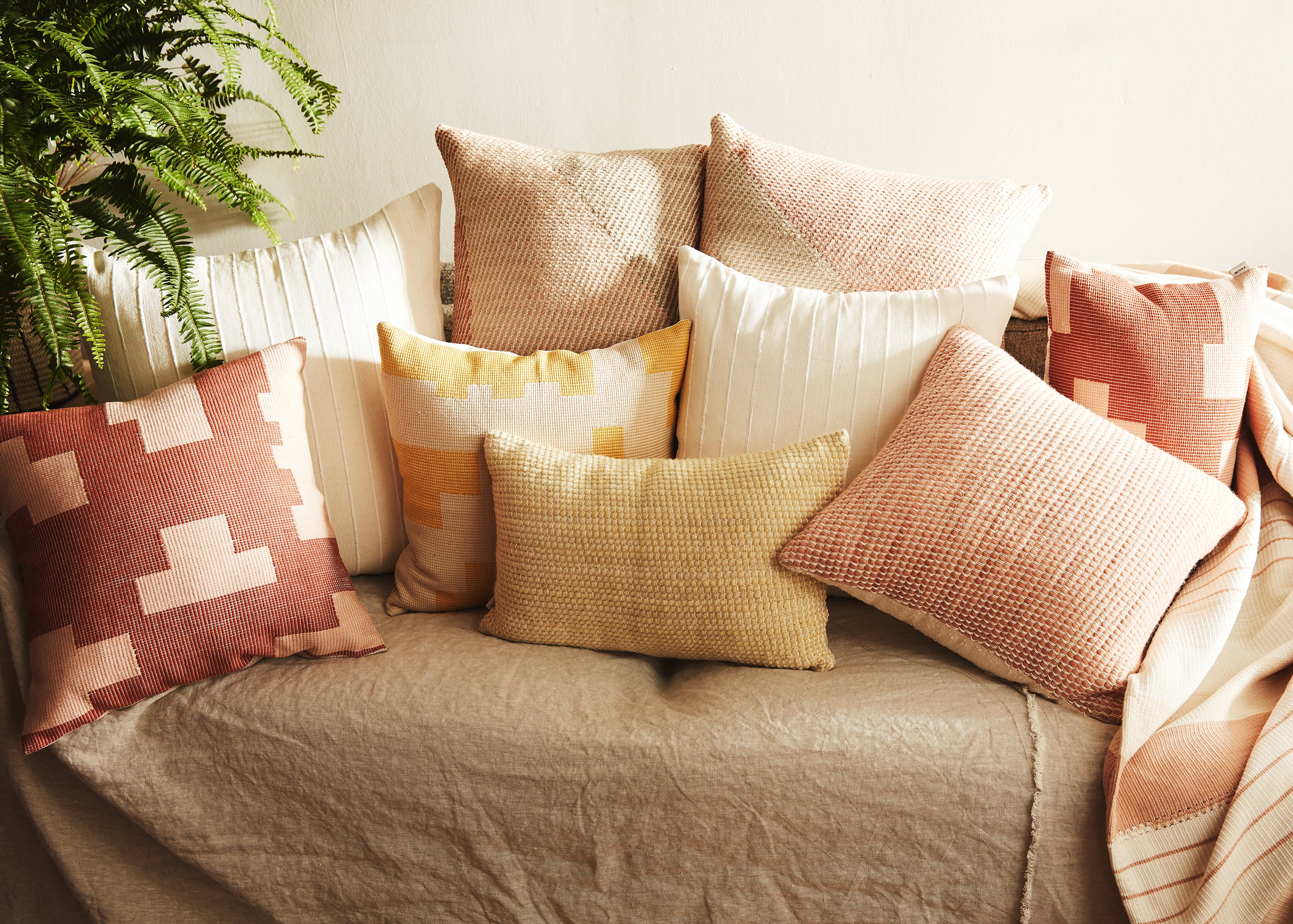 Puzzle Lumbar Pillow Terracotta | Pillows | MINNA