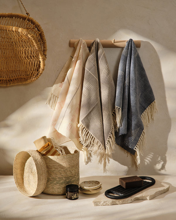 Beige and Black Tea Towel Set