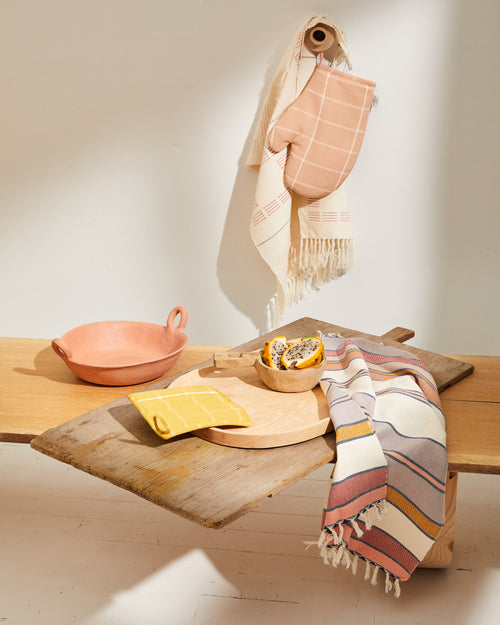 Tea Towels, Aqua, Rust, and Gold, Southwestern Colors, Dish Towels