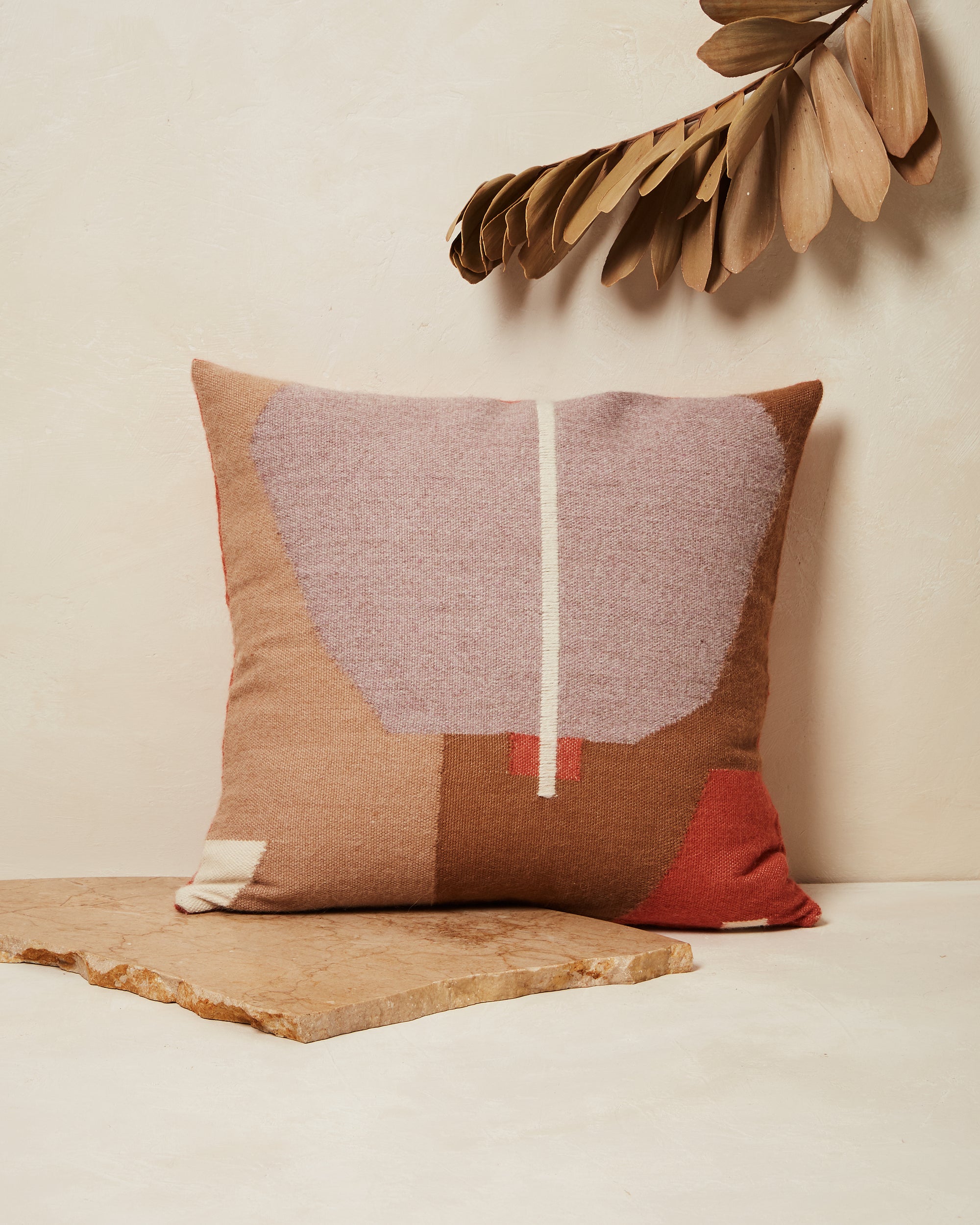 Patchwork Lumbar Pillow in Terracotta - Ethical Home Decor