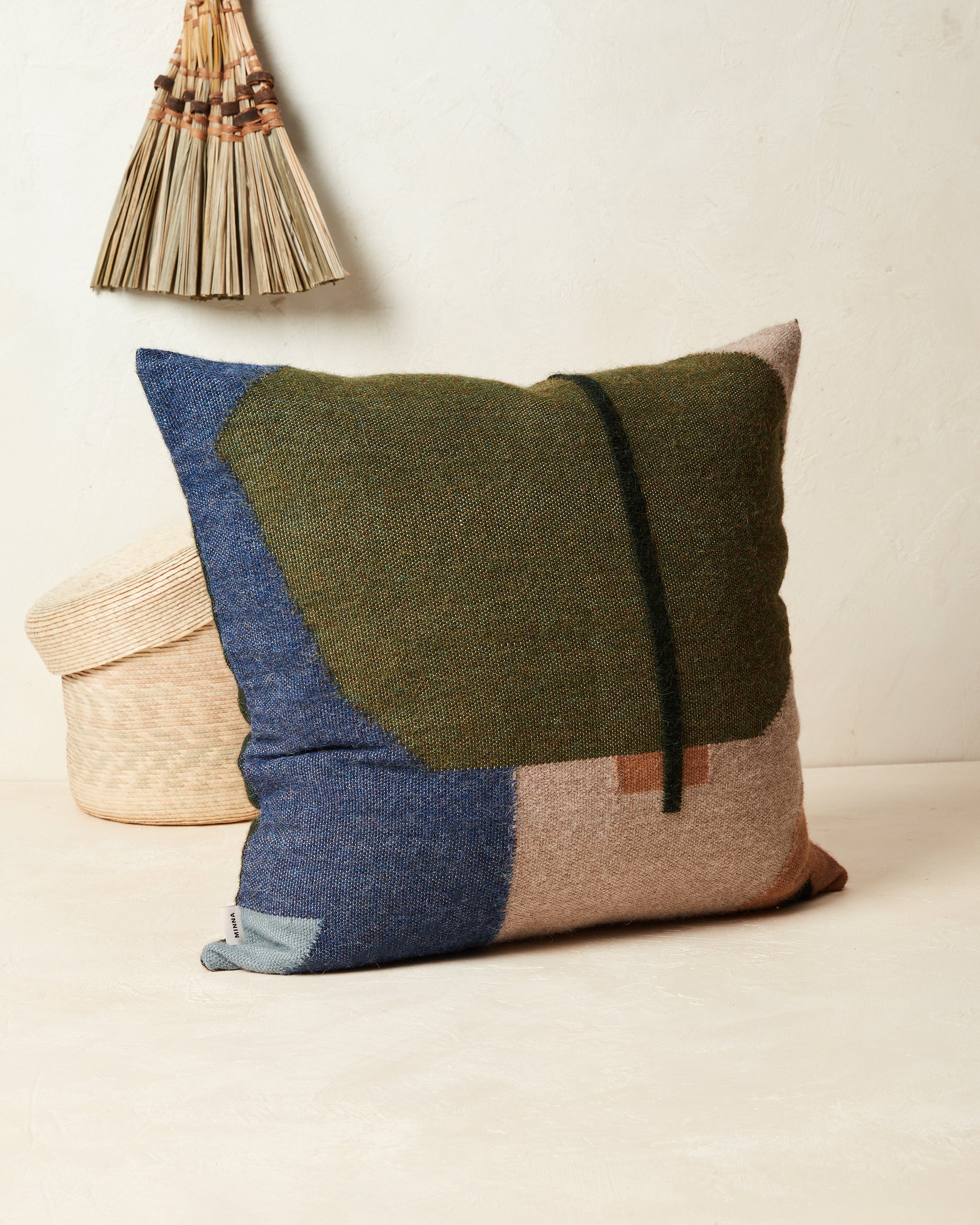 Patchwork Lumbar Pillow in Sky - Ethical Home Decor