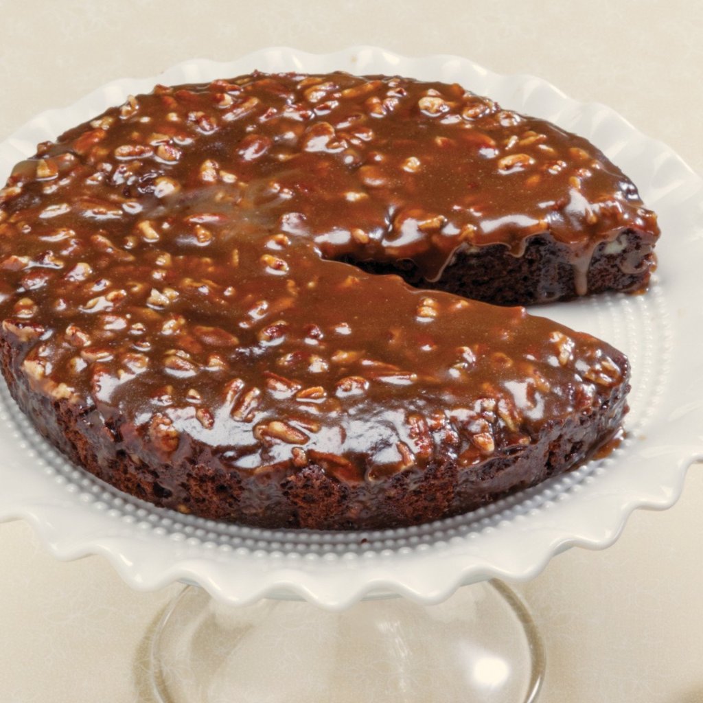 Chocolate Bourbon Pecan Torte - 1 1/4 lb Torte in a White Gift Box / No Gift Wrapping