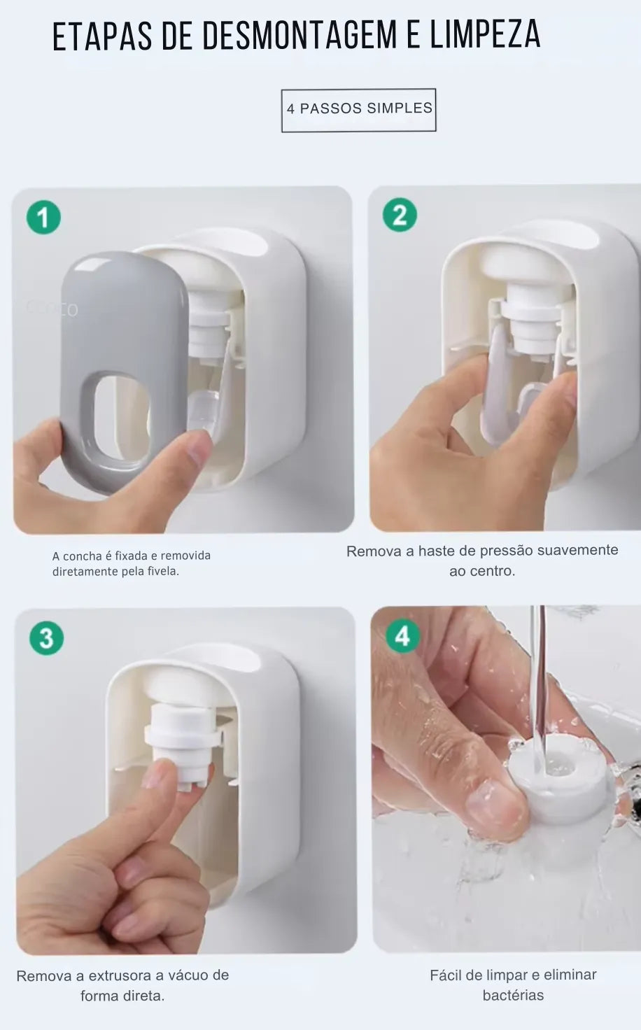 Dispenser Automático Pasta de Dente - Parede - Imagem Adicional
