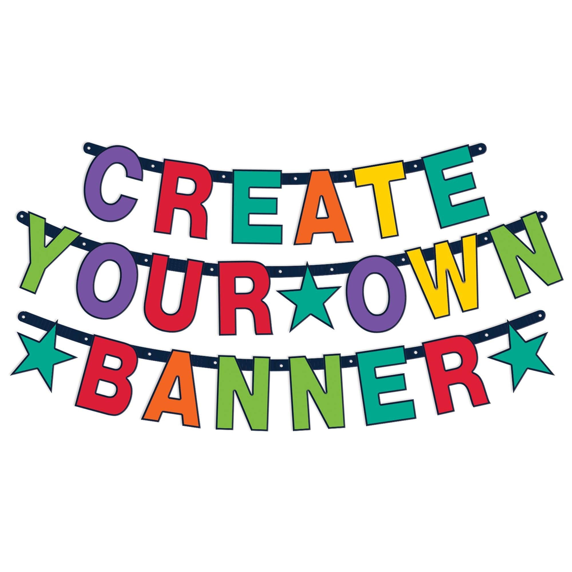 Create Your Own Rainbow Celebration Letter Banner Kit 84pc Card Party Giant