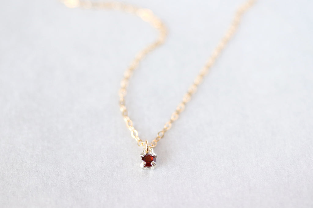 dainty gemstone necklace