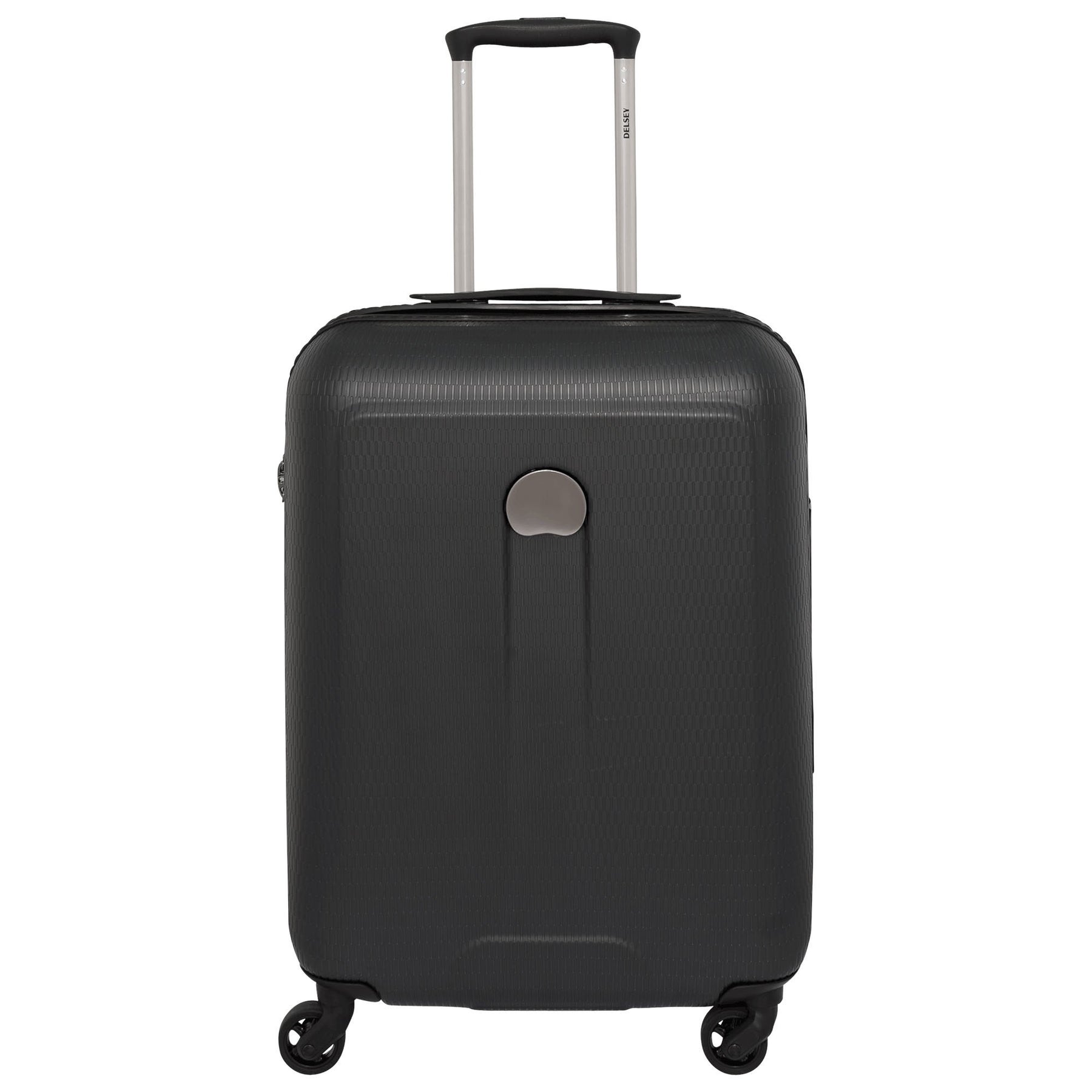 delsey grey hard shell suitcase