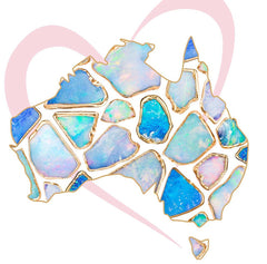 Australia Map Shape with Opals