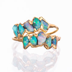 Ringcrush 5 stone  Raw Opal Ring