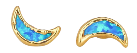 kyocera opal stud earrings moon shape ringcrush