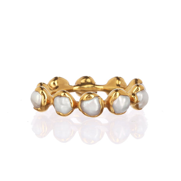 ringcrush raw pearl eternity ring