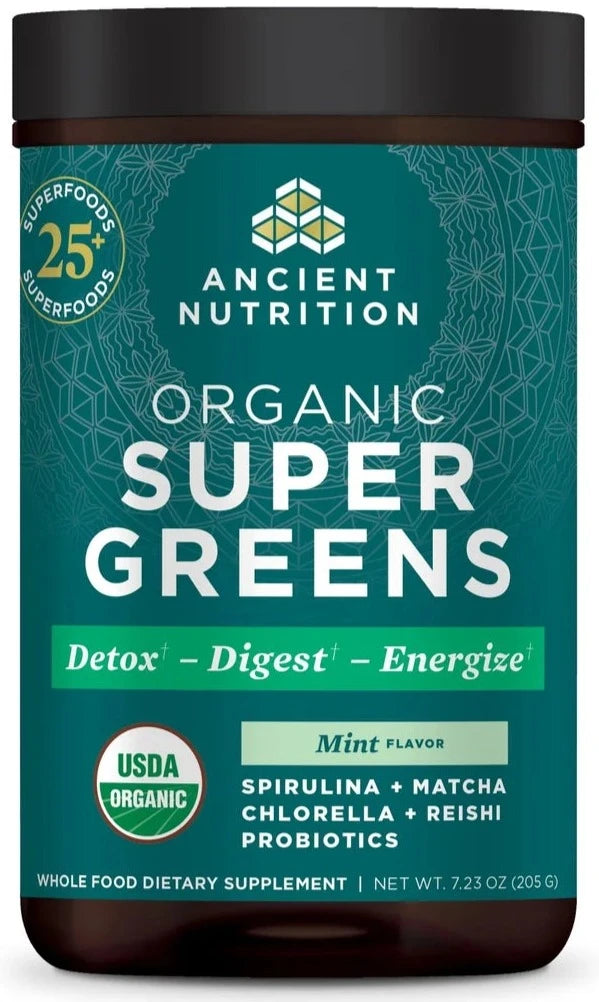 Ancient Nutrition Organic Super Greens Mint 7.23oz