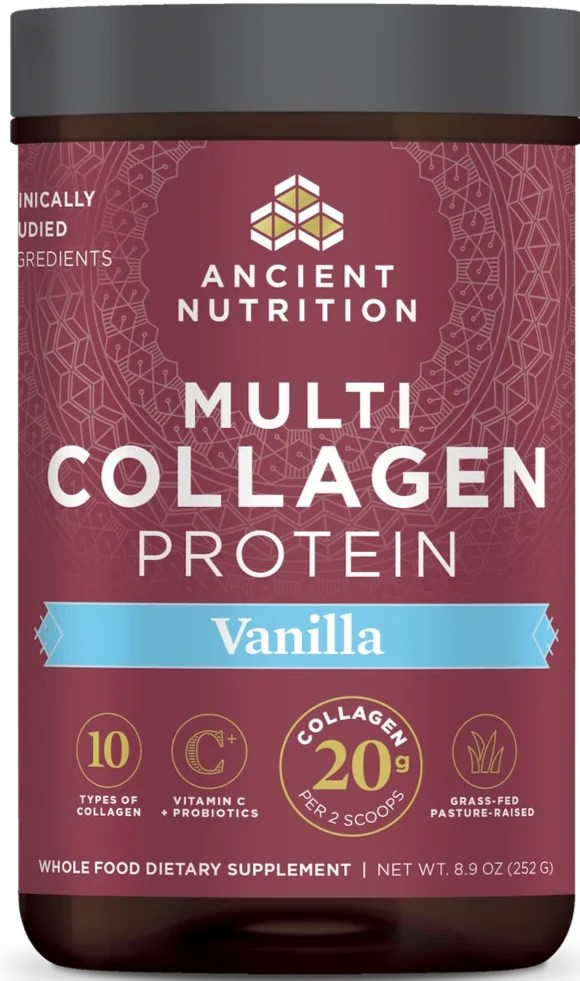 Ancient Nutrition Multi Collagen Protein Vanilla 8.9oz **Free Shipping**