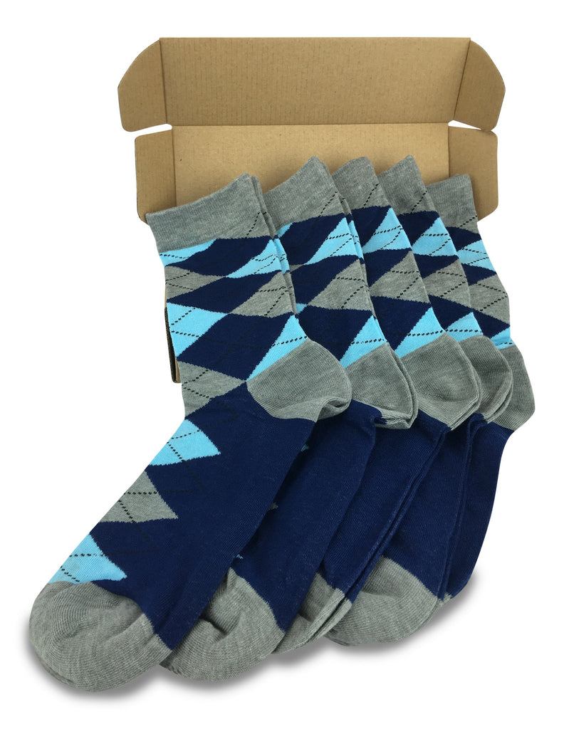 5 Pair Men Matching Fashion Dress Socks Gift Box-Groomsmen Weddings Pa