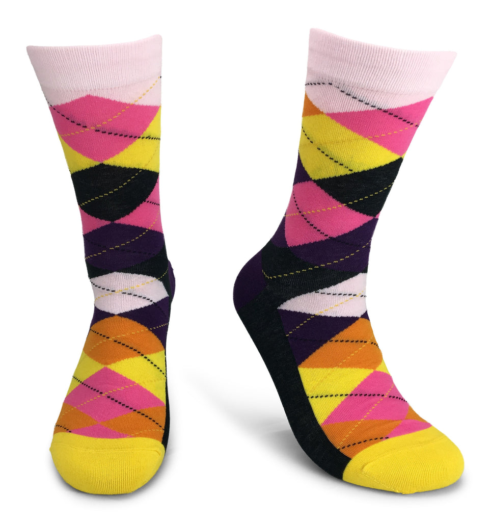 5 Pair Mens Funky Fun Colorful Cotton Socks-Hipster Power Socks-Theme