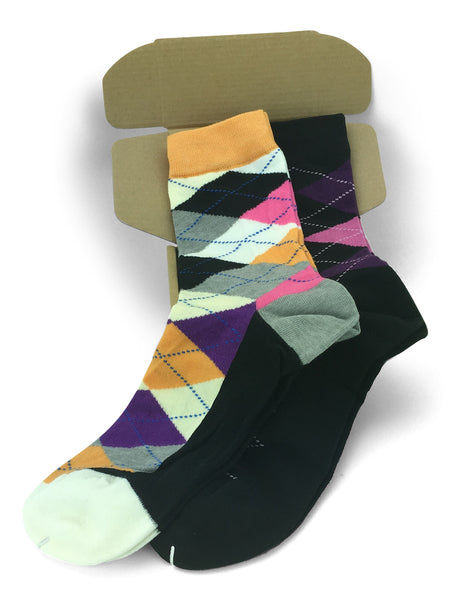 2 Pair Mens Funky Fun Colorful Cotton Socks-Hipster Power Socks-Theme