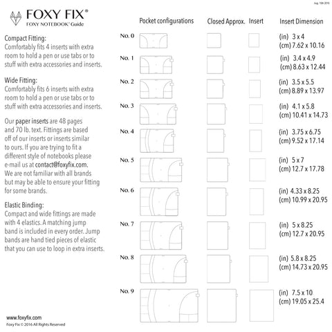 Traveler S Notebook Size Chart