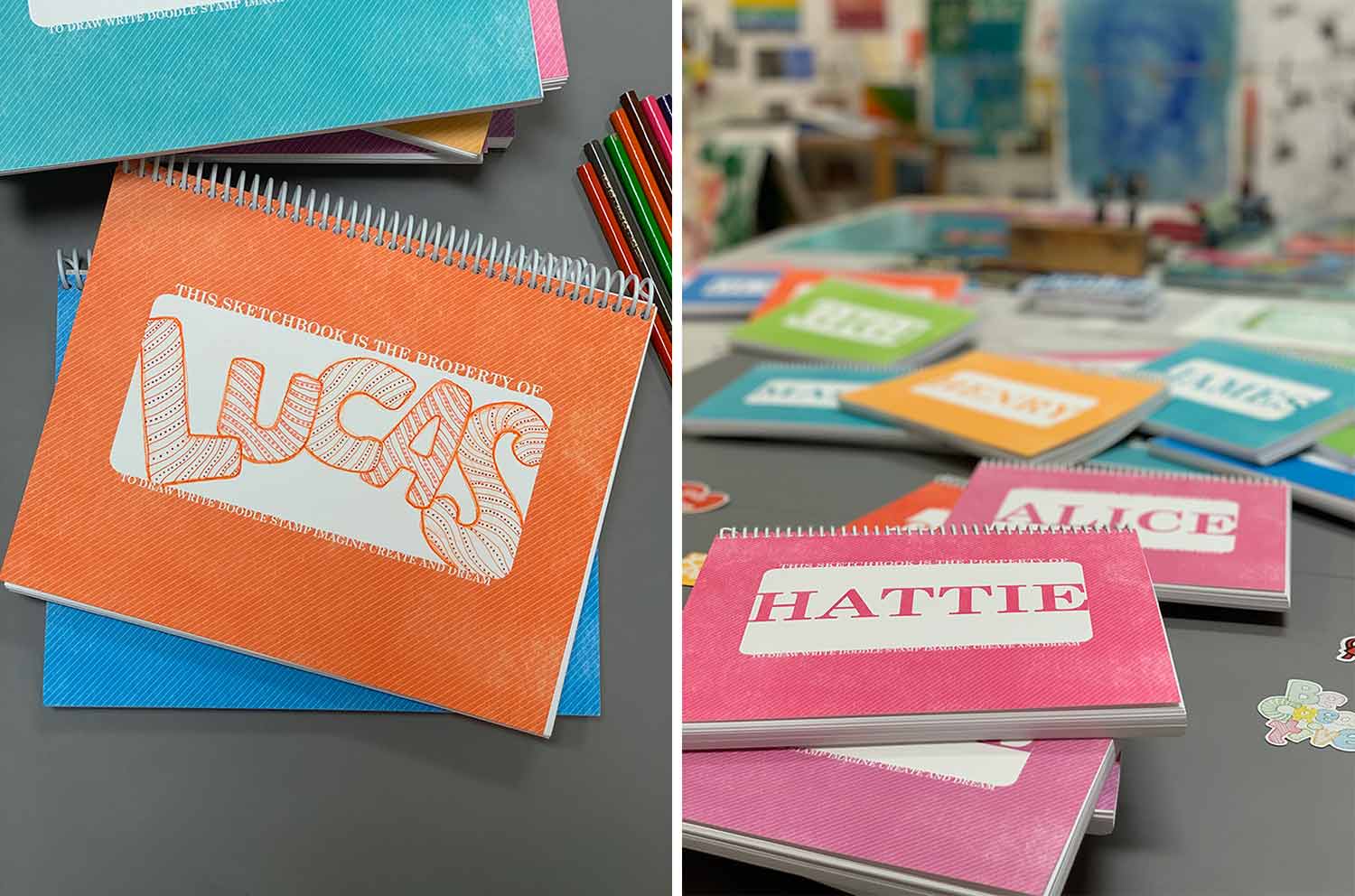 Personalized Sketchbooks for Kids Tagged Heart Garden Sketchbook -  frecklebox